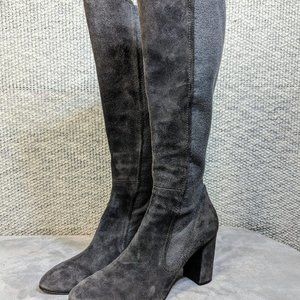 Stuart Weitzman Eloise Suede Knee Boots Gray Size 9.5 Fits 8.5/9